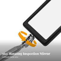 Vehicle Undercarriage Mirror Anti-Slip Handle Illuminated Lighted Inspection Mirror Portable Sturdy Stainless Steel