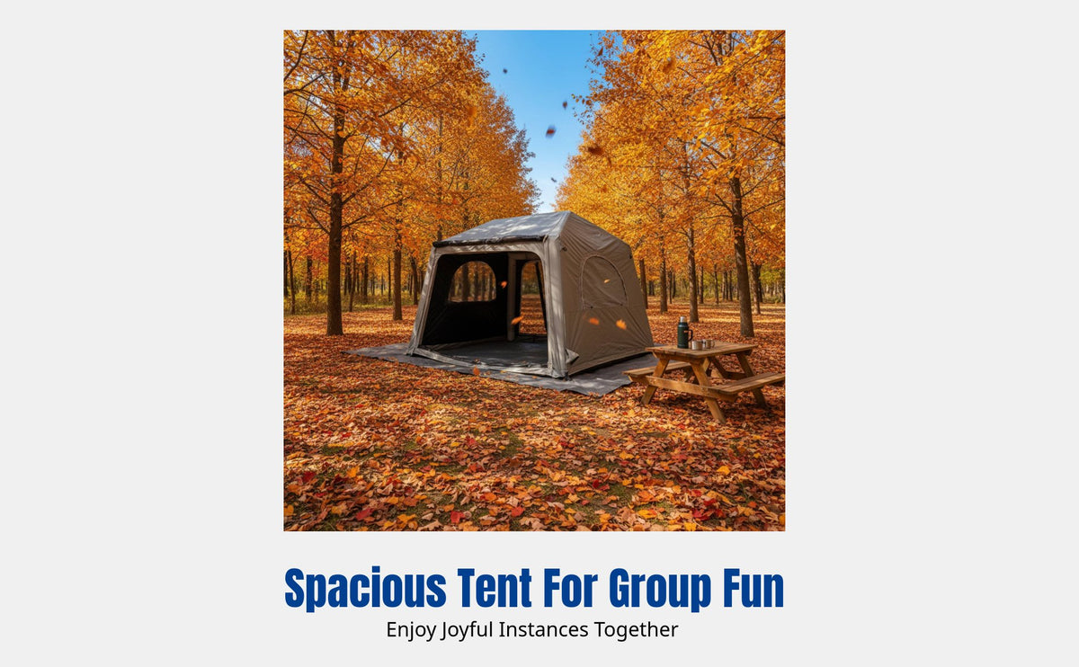 Inflatable Camping Tent, Outdoor Portable Family Shelter, Quick Setup summit Cabin, Waterproof Oxford