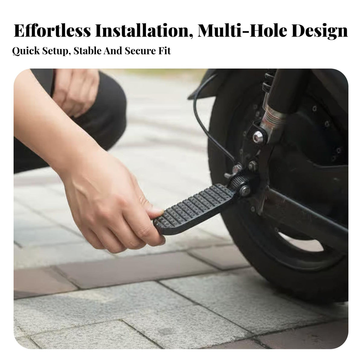 Rear Passenger Footrest Space-Saving Electric Scooter Rear Footrest Electric Scooter Foot Pegs Long-Lasting Construction