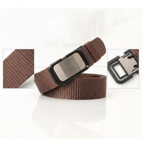 Nylon Web Belt Adjustable Belt with Automatic Buckle No-Hole for Men, Daily Wear, Jeans, Travel