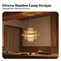 Bamboo Pendant Light Material Bamboo Chandelier Minimalist Design Japanese Design Hanging Light for Restaurant Owners, Dining Room, Cafe, Hotel