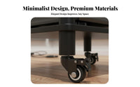 Shock-Absorbing Design Amplifier Shelving Unit Stable Steel Frame AV Media Stand with Wheels Heavy-Duty High-Fidelity Equipment Stand Lockable Casters for Audiophiles, Home Theater, Living Room