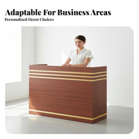 Versatile Use Checkout Counter Spacious Working Area Simple Checkout Counter DIY Assembly Modern Front Desk for Receptionists, Shopkeepers, Business Owners, Boutique, Lobby, Waiting Room