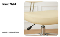 space-saving Footprint Molded Shell Chair with Casters Modern & aesthetic Upholstered Vanity Chair with casters Height Adjustable Office Furniture Ergonomic Design for Students, Adults, Women, Study Room, Small Apartments, Bedroom