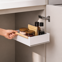 Kitchen Storage, Under Sink Drawer Storage, Slim, Set of 2, White, Side Mount Type