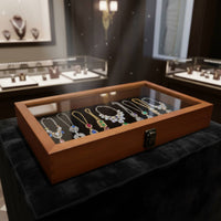 Clear Lid Wooden Box Long-Lasting Construction Wood Jewelry Storage Box Multipurpose Retro Design for Hobbyists, Desktop