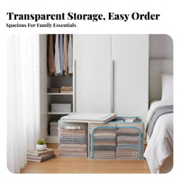 Collapsible Wheeled container Foldable Household Storage Transparent Design