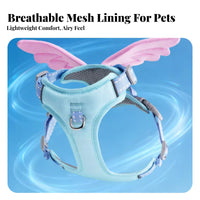 Adjustable Straps Angel Feather Dog Harness Lightweight Dog Chest Vest Long-Lasting Design for Daily Walks, Outdoor Adventures, Photoshoots