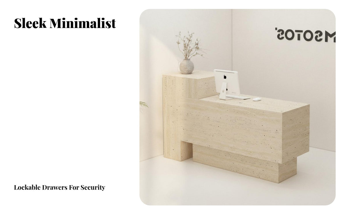 Modern Checkout Counter Multi-Function Small Retail Front Desk Simple Installation Receptionist Station for Cashiers, Clothing Boutique, Beauty Center