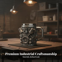 Creative Design V8 Engine Mug Unique Gift V6 Engine Cup Stainless Steel Liner for Gearheads, Mechanics, Man Cave, Garage, Collection Display
