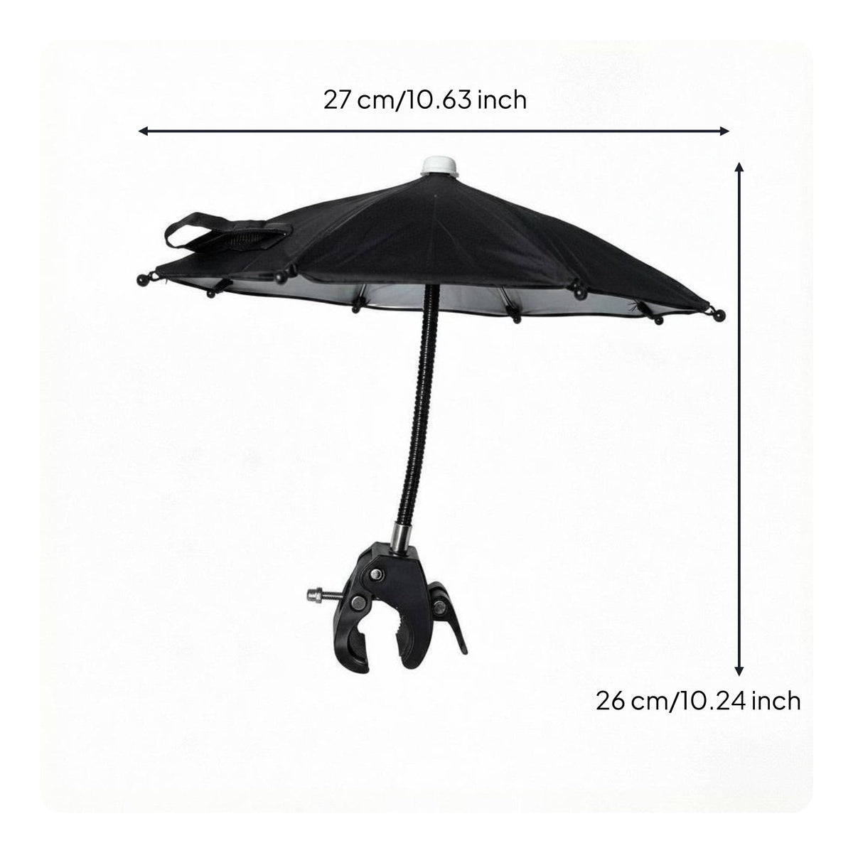 Rainproof Flexible Hose Phone Shade Portable Mini Umbrella Phone Mount Glare Reduction for Delivery Riders, Couriers