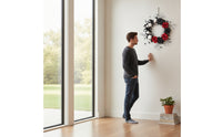 Halloween Door Wreath Dark Red Wreath with Skulls Gothic for Wall