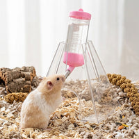 80ml Hamster Water Bottle with Pyramid Hideaway for Dwarf Hamsters, Transparent No-Drip Hamster Water Bottle