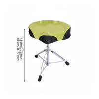 Saddle Drum Throne Padded Cushion Adjustable Drum Stool Double Braced Swivel Percussion Stool for Performing Artists, Stage Performance