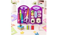 Easy to Use Craft Punch and Scissors Kit Portable Paper Craft Kit with Storage Case Compact Paper Punch Set with Storage Case Hard-Shell for Crafters, Journaling Enthusiasts, Students, Scrapbooking, Card Making, Classroom Projects