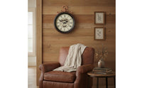 Pocket Watch Clock Crackle Texture Vintage Wall Clock Decorative Timepiece for Living Room