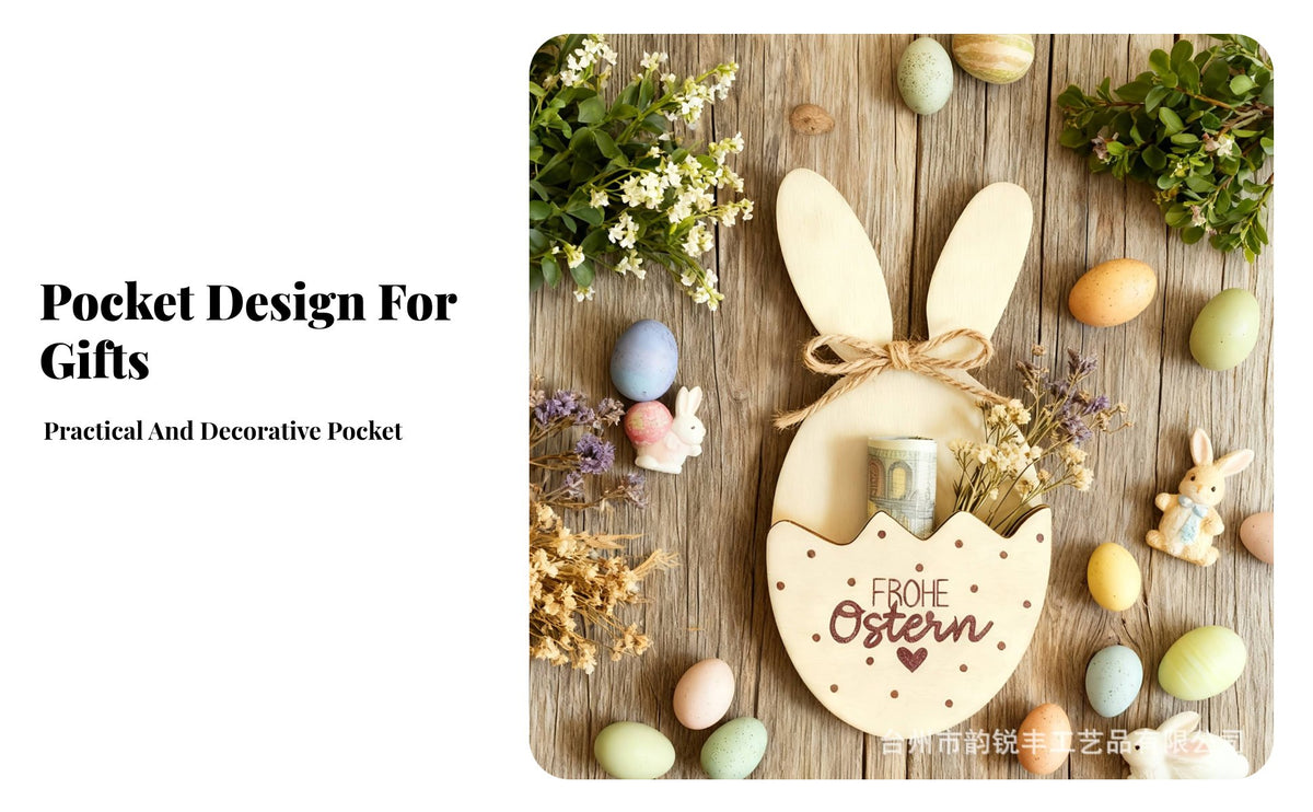 rabbitShaped Gift Holder Giftable Easter Rabbit Decor Freestanding Countertop Display for Holiday Decorators, Adults, Living Room, Mantelpiece, Shelf