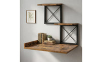 Stepped 3-Tier Display Shelf Space-Saving Desktop Display Rack Long-Lasting Tabletop Organizer with Shelves Rustic for Entryway