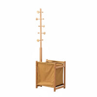 Multi-Functional Coat Rack with Laundry Hamper Allsingle-All-in-Single Storage Freestanding Entryway Organizer Space-Saving Clothing Stand Detachable Basket for Apartment Dwellers, Students, Homeowners, Hallway, Bedroom, Dorm Room