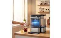 Countertop Ice Unit Stainless Steel Granular Ice Unit Transparent Door Water Reservoir for Kitchen, Commercial Drink Service