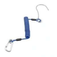Curved Hook Coil Coiled Lanyard Metal Clip Diving Lanyard Black Sleeves Outdoor Gear