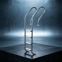 4-Step Pool Ladder Stainless Steel Ladder with Handrails Rust-Resistant for Families, in-Ground Pools