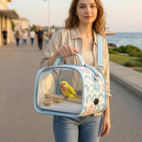 Portable Bird Carrier with Perch Breathable Bird Travel Bag Lightweight Compact for Pet Owners, Outdoor