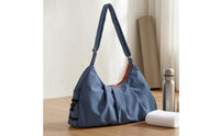 Nylon Single-Shoulder Fitness Bag Large Compartment Gym Shoulder Bag Zippered Closure Sports Gear Soft for Fitness, Travel, Everyday Use