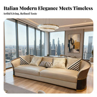 3 Pieces 3-Piece Seating Group Modern Italian design Upholstered Sofa Group Luxurious Design Couch Combination for Renters, Living Room, Villa, estate