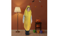 Full-Body Banana Costume Smooth Material Pull-on Banana Suit Halloween Costume Single-Color for Children