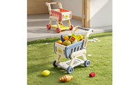 Toddler Toy Shopping Cart with Play Food Kids Shopping Cart Toy Easy-Push Grocery Cart Smooth-Rolling for Toddlers, Playroom