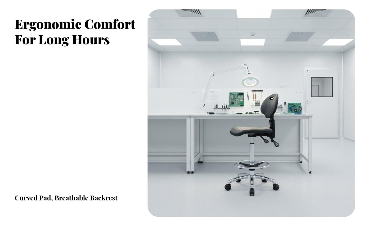 Anti-Static Laboratoryoratory Chair Cleanroom Compatible Wheeled High-Stool With