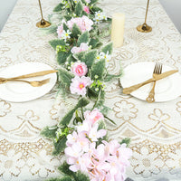 Artificial Rose Vine Spring Faux Flower Garland for Home Outdoor Wedding Background Decoration