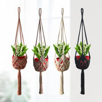 Indoor Macrame Plant Hanger Bohemian Hanging Plant Holder Handmade Hanging Planter Basket Decorative for Balcony, Window