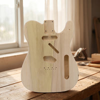 Traditional Design Style Electric Guitar Body with Screw Attached Neck on Poplar Guitar Body Customizable Instrument Part for Luthier, Hobbyists