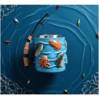 Unique Gift Fishing Rod Handle Mug Creative Design Fishing Theme Mug Beer Stein for Fishermen, Anglers