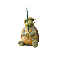 Fishing Turtle Ornament Garden Turtle Ornament with Fishing Rod Outdoor for Pond