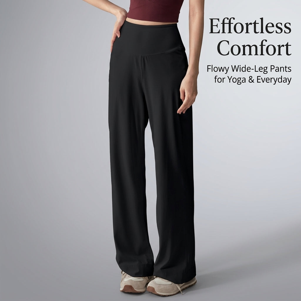 Ladies Trousers for Women UK with Straight Leg Loose Fit Design, Athletic Pants in Nylon Spandex Blend, Plus Size Available up to 5XL