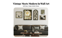 5 Pieces Retro Art Print Collection Vintage Design Framed Art Print Set Ready to Hang Gallery Wall Frame Set for Homeowners, Bedroom, Hallway