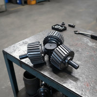 One-Piece Pellet Machine Press Wheel Assembly Replacement Press Wheel with Integrated Shaft Heavy-Duty Hardware for Farmers