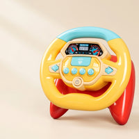 Lights and Sounds Steering Wheel Toy with Music Light-up Toy Steering Wheel with Buttons Colorful Interactive Dashboard Simulated for Babies, Toddlers, Kids, Travel