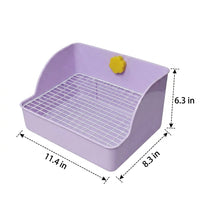 Square Bunny Litter Tray with Elevated Base, Large Bunny Litter Box for Adult Pets, Easy to Clean Toilet with Removable Grate, 29cm