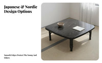 Space-Saving Tatami Table Multi-Functional Small Foldable Dining Table Stable and Sturdy Japanese Aesthetic Floor Desk Wide Tabletop for Students, Apartment Dwellers, Minimalists, Dorm Room, Bedroom, Office