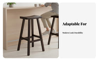 Minimalist Design Backless Saddle Stool Sturdy Construction Barstool Long-Lasting Frame Counter Chair Built-in Footrest for Business Owners, Homeowners, Adults, Cafe, Restaurant, Breakfast Nook, Kitchen
