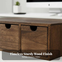 Desktop Storage Shelf with Drawers Multi-Functional Computer Stand with Drawer