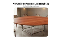 Folding Round Dining Table Foldable Design Round Wooden Folding Table Space Saving for Restaurant Owners, Homeowners