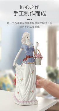 European Style Resin Female Figurine for Home Decor