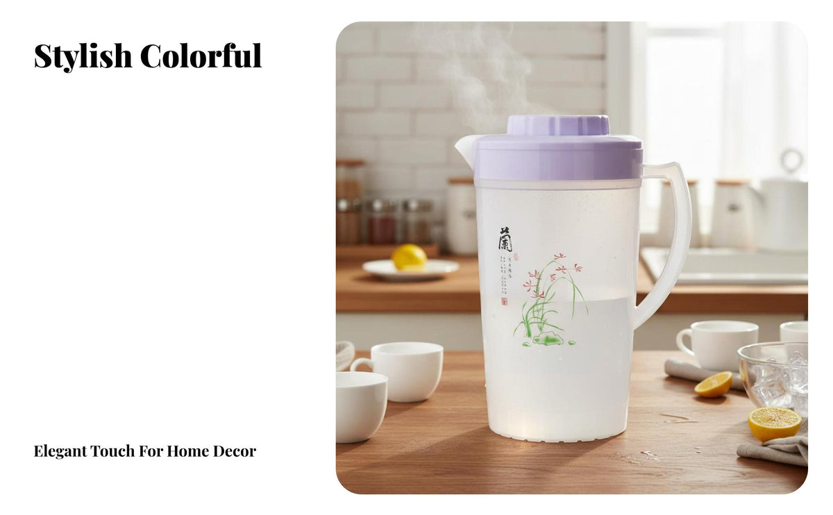 5 Pieces Large Capacity Cold Water Kettle Heat Resistant Pitcher with Lid Shatterproof Transparent Drink Jug with Lid for Parties, Picnics