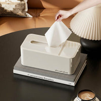 Storage Box for Office and Bedroom Decor, Multi-Purpose Tissue Box Holder with Storage Design, Napkin Holder for Home Office, 1 Pack Rectangular