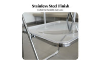 Rust Resistant Restaurant Barbecue Table Set Space Saving Stainless Steel Dining Set Sturdy Construction for Food Stall Vendors, Business Owners, Homeowners, Hot Pot Restaurants, Cafes, Cafe, Kitchen